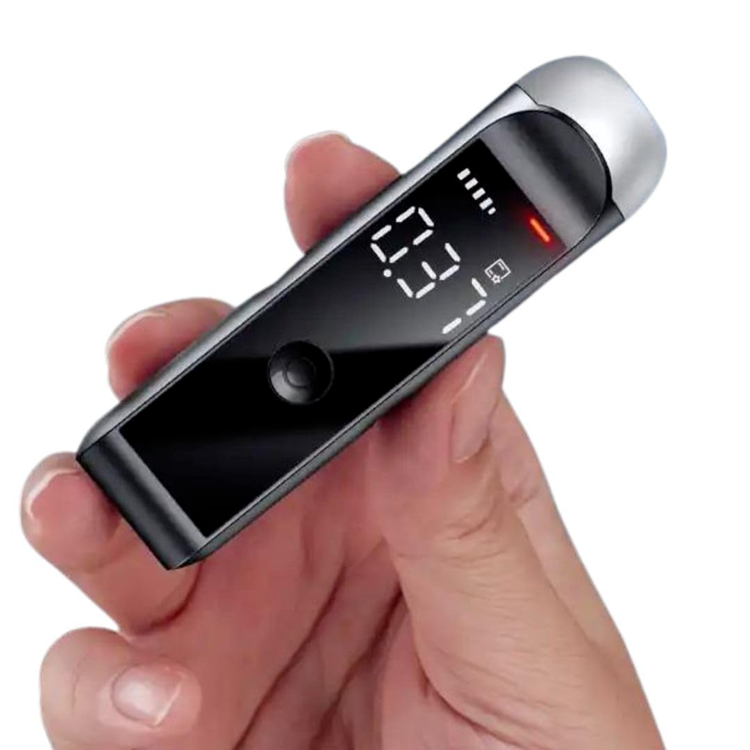 Etilotest Non-Contact HASEPE, Alcool Tester Portabil Digital, Analiza Rapida, Autonomie 7 Zile, Display LCD Iluminat, Incarcare USB-C, Testare Multipla, Negru [2]