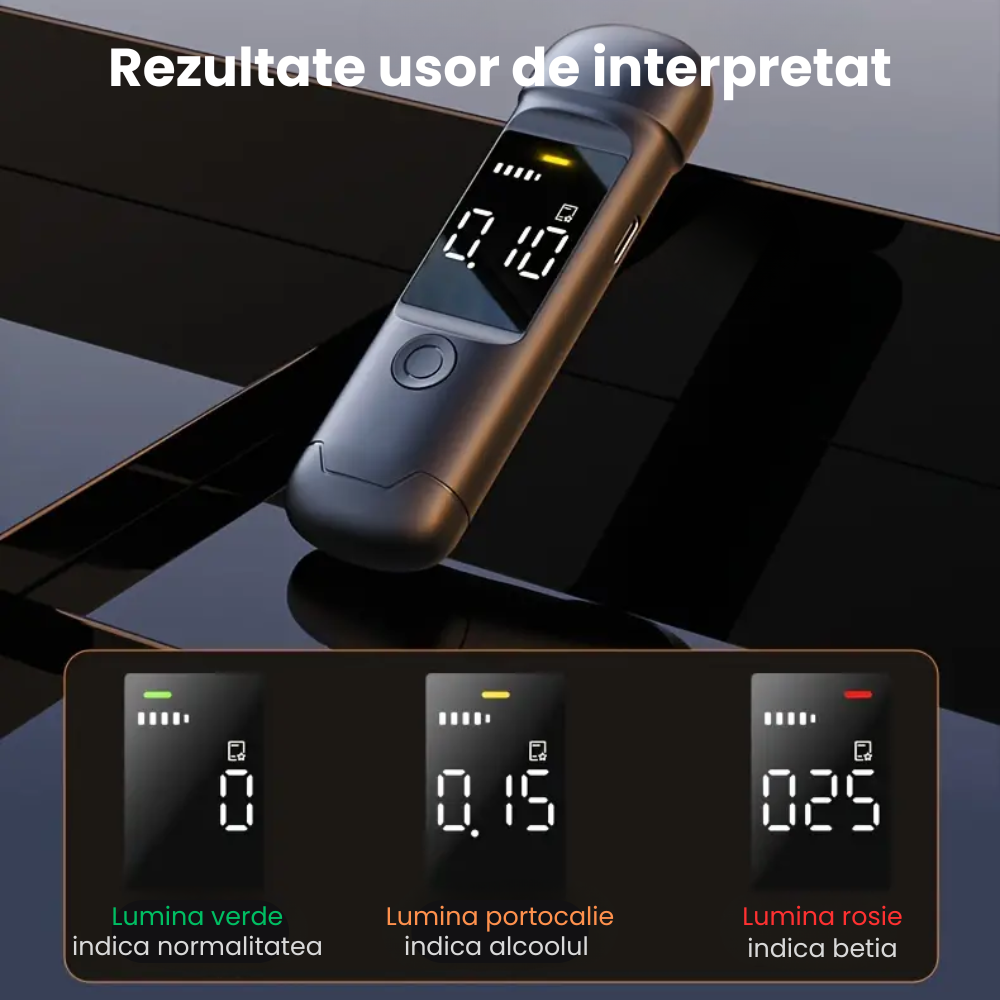 Etilotest Profesional HASEPE, Alcool Tester Digital Non-Contact, Precizie +0.015%, Calibrare Automata, Memorare Rezultate, Display LCD, Autonomie Extinsa, Negru [6]