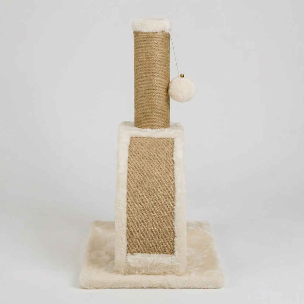 Ansamblu de Joaca HASEPE pentru Pisici, Post pentru Zgariat din Sisal, Stalp pentru Ascutit Gheare, Accesorii Animale de Companie, Montare Usoare, 35 x 24 x 43 cm, Bej [4]