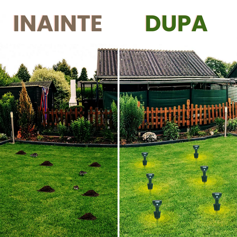 Aparat Anti Cartite si Sobolani de Pamant HASEPE, Anti Soareci de Camp si Serpi, Vibratii Solare 360°, Rezistent la Apa, Incarcare Solara, Protectie Gradina, Verde [8]
