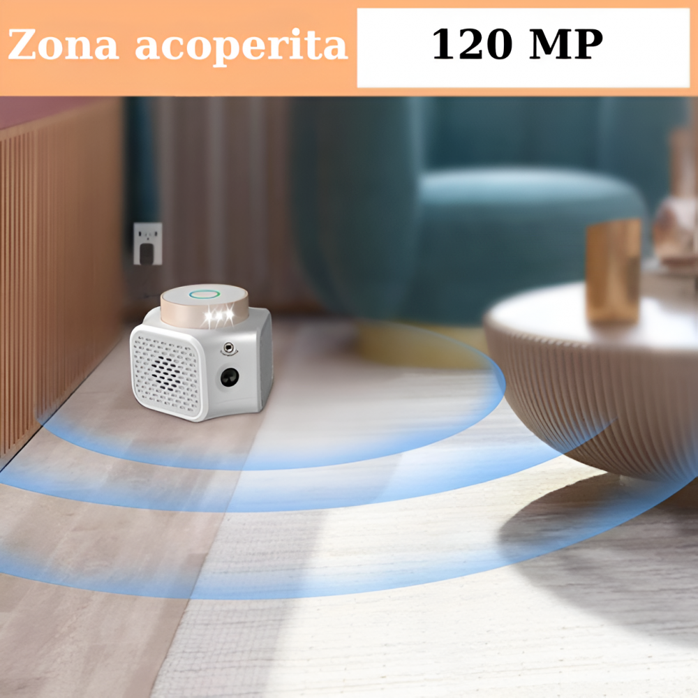 Aparat anti soareci HASEPE, Anti sobolani, Tehnologie duala cu ultrasunete, Actiune 360⁰ si acoperire 120m2, 4 niveluri de intensitate, Lumini intermitente, Frecventa 22-65kHz, Sigur pentru om si anim [5]