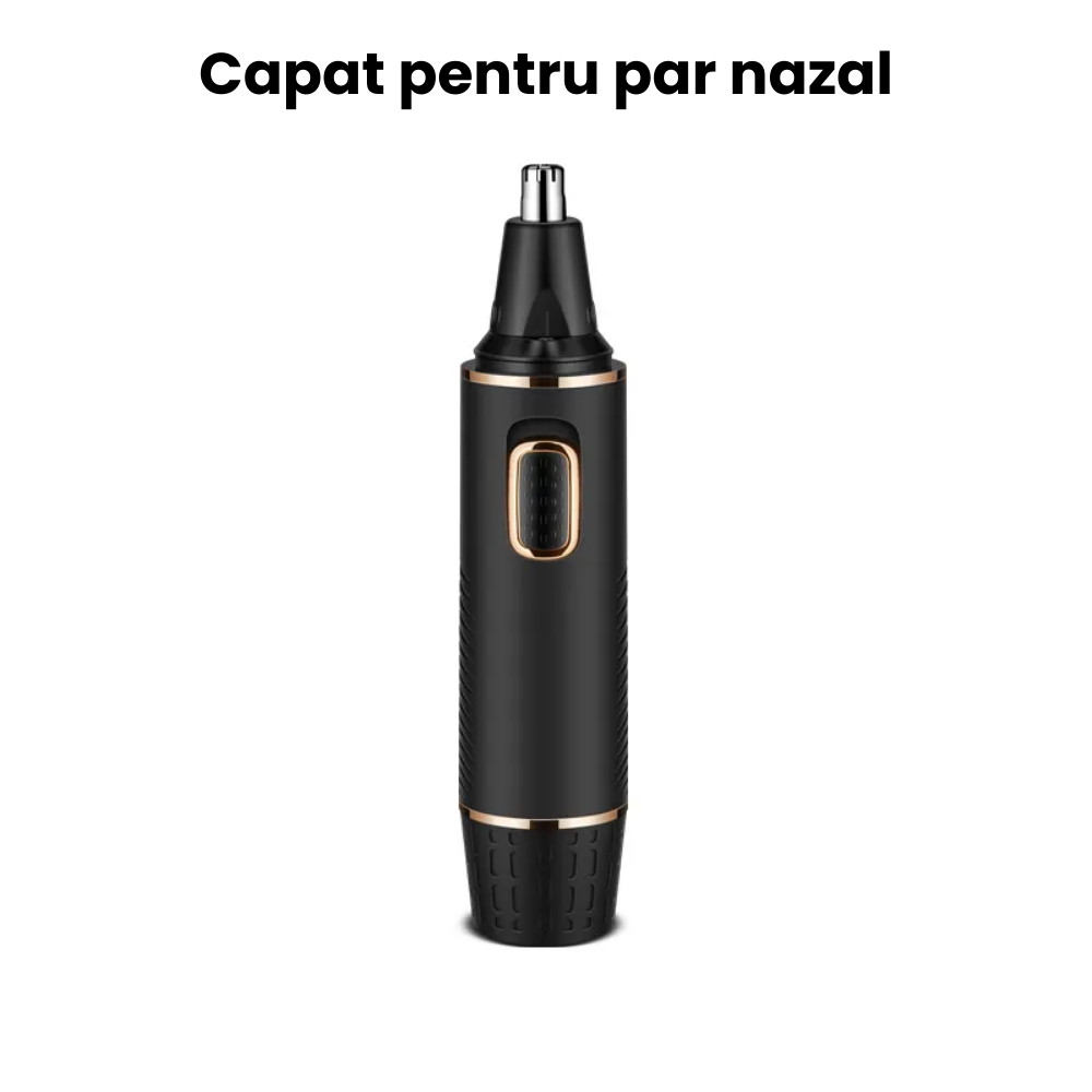 Aparat de tuns HASEPE, reincarcabil, 3 capete pentru tuns parul din nas si urechi, din zona sprancenelor sau parul corporal, Negru [2]