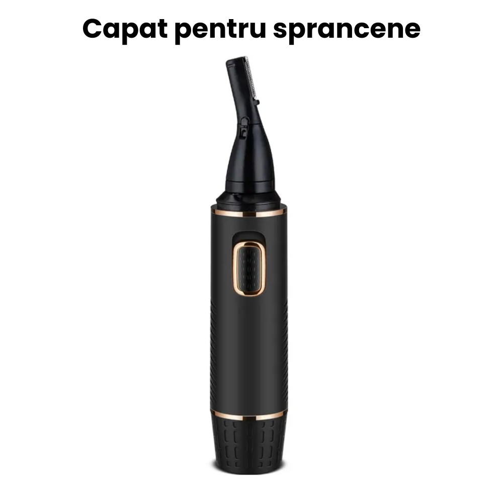 Aparat de tuns HASEPE, reincarcabil, 3 capete pentru tuns parul din nas si urechi, din zona sprancenelor sau parul corporal, Negru [4]