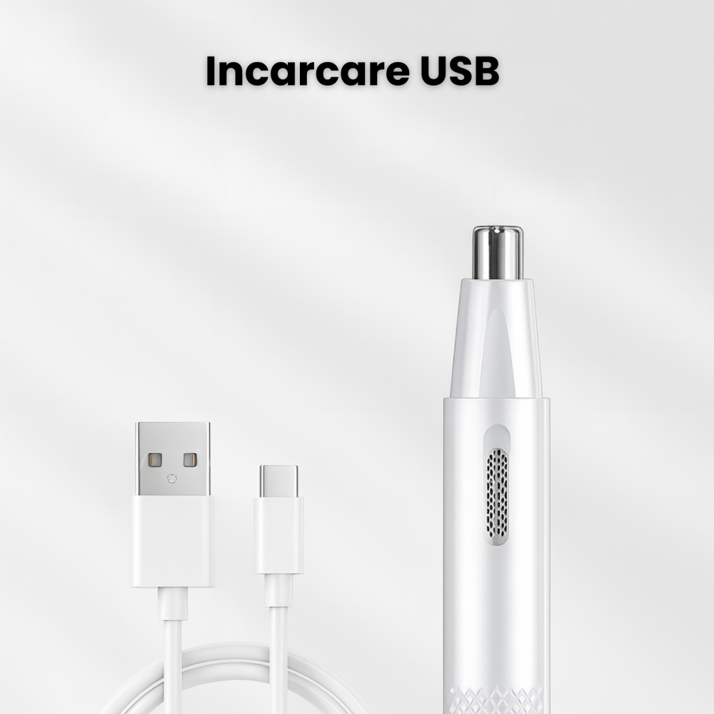 Aparat de tuns parul din nas si urechi sau din zona sprancenelor, incarcare USB, 15 x 1 CM, Alb [5]