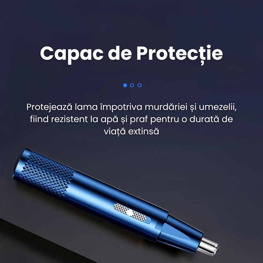 Aparat de tuns parul din nas si urechi sau din zona sprancenelor, incarcare USB, 15 x 1 CM, Albastru [3]