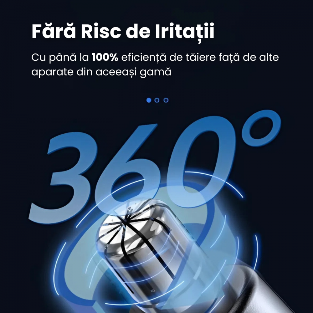 Aparat de tuns parul din nas si urechi sau din zona sprancenelor, incarcare USB, 15 x 1 CM, Albastru [6]