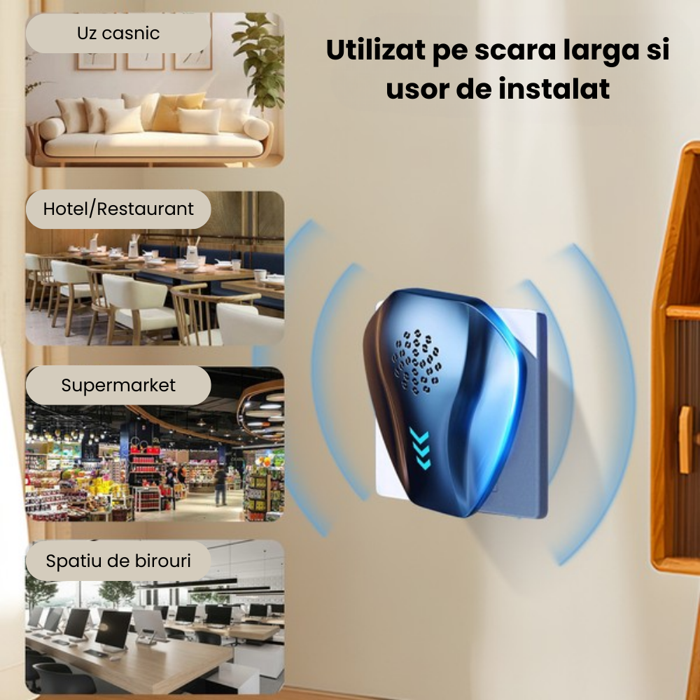 Aparat Ultrasunete 360° HASEPE, Anti Rozatoare, Anti Gandaci, Anti Tantari, Unda Dubla Fara Unghi Mort, Acoperire 120mp, Silentios, Fara Chimicale, Sigur Copii/Animale, Albastru [4]