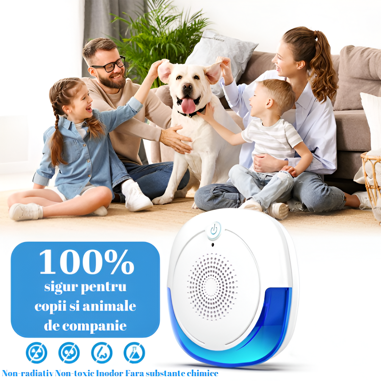 Aparat Impotriva Rozatoarelor si Insectelor HASEPE, Control Electronic cu Ultrasunete 12-150Hz, Anti Gandaci si Tantari, Acoperire 160mp, Protectie 360°, Fara Chimicale, Alb [2]
