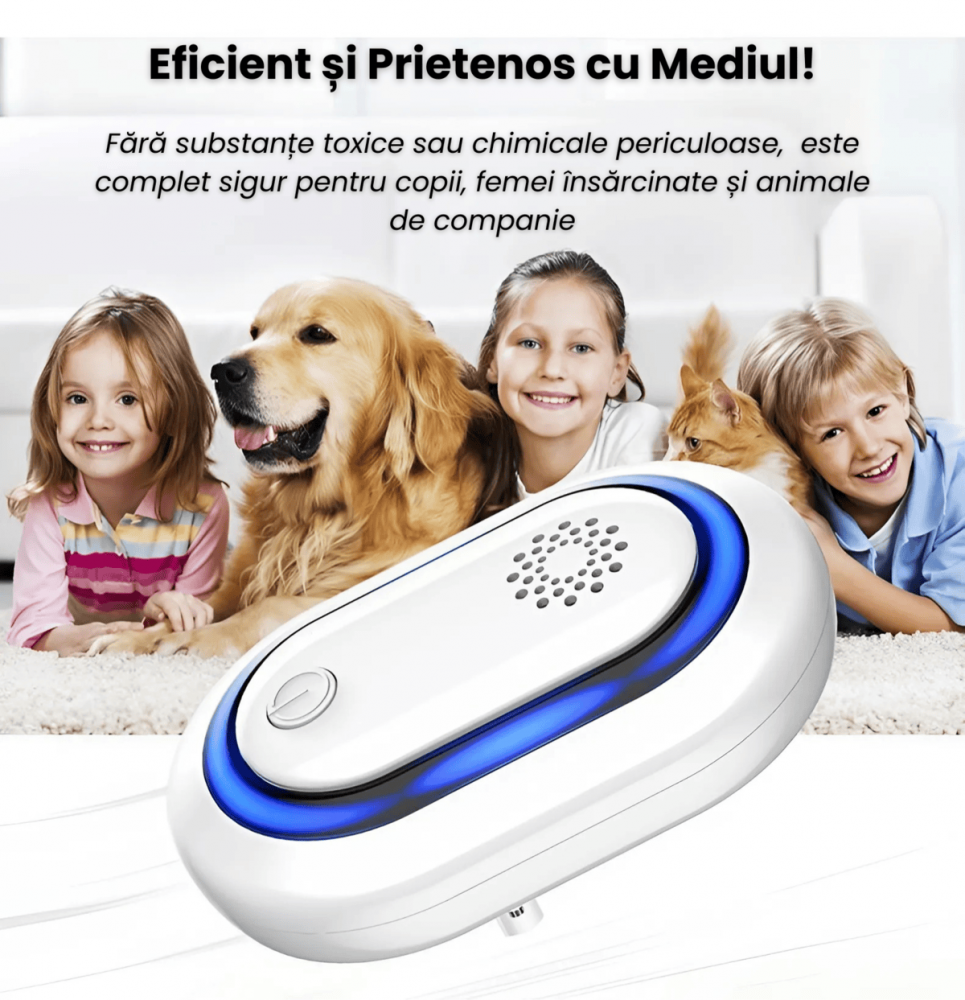 Aparat Repelent Ultrasunete HASEPE, Anti Soareci, Gandaci, Insecte si Rozatoare, Nivele Sensibilitate, Protectie 360, Dual Led, Fara Chimicale, Eficienta Maxima [2]