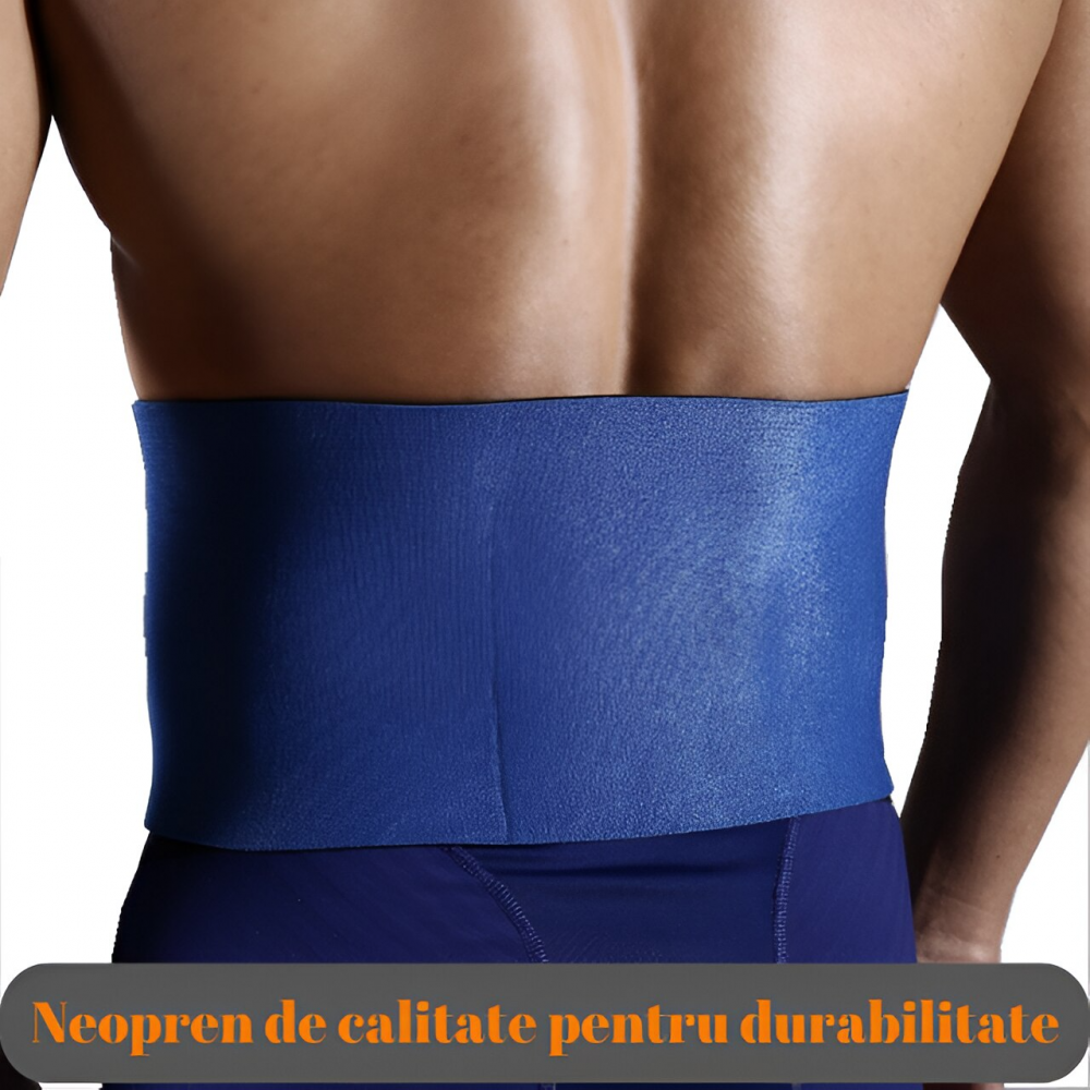 Centura lombara pentru slabit si suport spate, unisex, marime ajustabila cu velcro, ideala pentru protejarea regiunii lombare si pentru eliminarea tesutului adipos de pe abdomen, albastru [3]