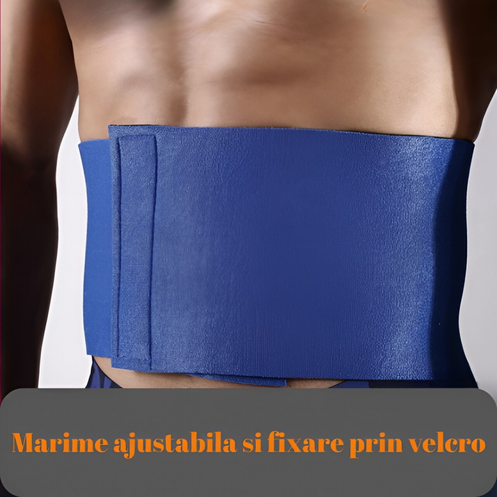 Centura lombara pentru slabit si suport spate, unisex, marime ajustabila cu velcro, ideala pentru protejarea regiunii lombare si pentru eliminarea tesutului adipos de pe abdomen, albastru [2]