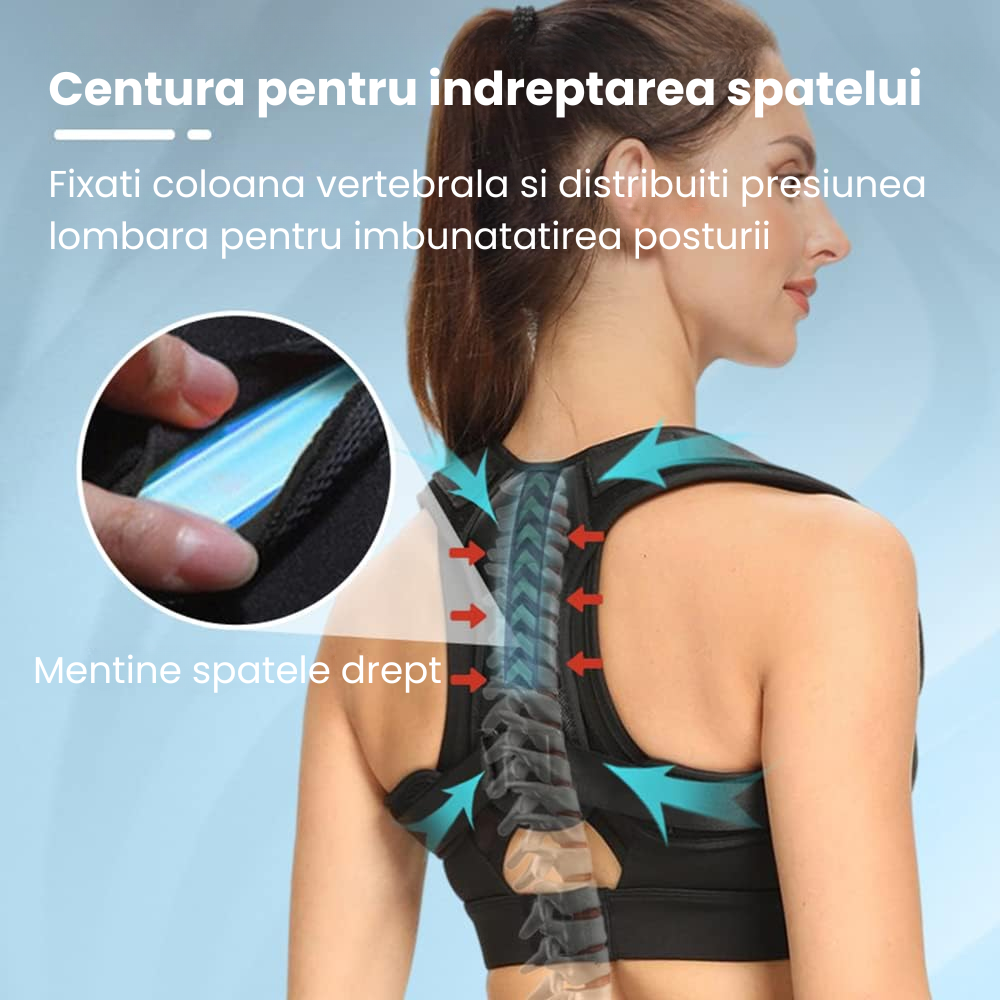 Corector De Postura Inteligent HASEPE Pentru Indreptare Spate, Coloana, Clavicula si Umeri, Centura Dubla Adjustabila, Usor De Purtat, Ham Reglabil Pentru Barbati/Femei, Marime M [8]