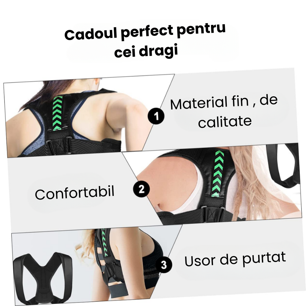 Corector De Postura Inteligent HASEPE Pentru Indreptare Spate, Coloana, Clavicula si Umeri, Centura Dubla Adjustabila, Usor De Purtat, Ham Reglabil Pentru Barbati/Femei, Marime M [5]