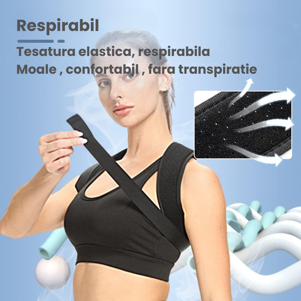 Corector De Postura Inteligent HASEPE Pentru Indreptare Spate, Coloana, Clavicula si Umeri, Centura Dubla Adjustabila, Usor De Purtat, Ham Reglabil Pentru Barbati/Femei, Marime XL [7]