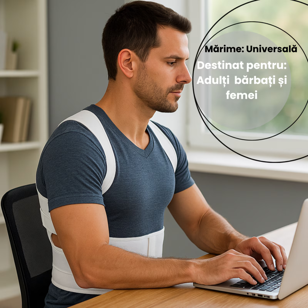 Corector postura HASEPE, centura REGLABILA pentru spate si corectie postura, sustine CIFoZA, LORDOZA, SCOLIOZA si HERNIE de DISC, ajuta la aliniere COLOANA si UMERI, centura LOMBARA ortopedica UNISEX  [3]