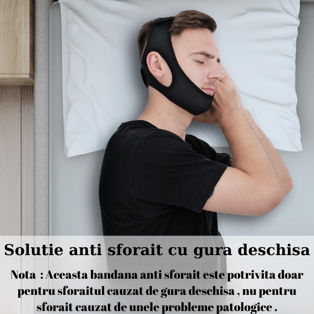 Curea Anti Sforait HASEPE, Suport Maxilar pentru Barba si Barbie, Reglabila, Material Moale si Respirabil, Marime Universala, Negru [7]