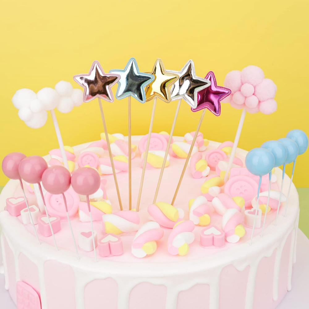 Decoratiuni Tort Unicorn Home Sweet Paradise, Set 20 Piese Acrilic si Hartie, Multicolor, pentru Zi de Nastere, Baby Shower, Petreceri Copii [3]