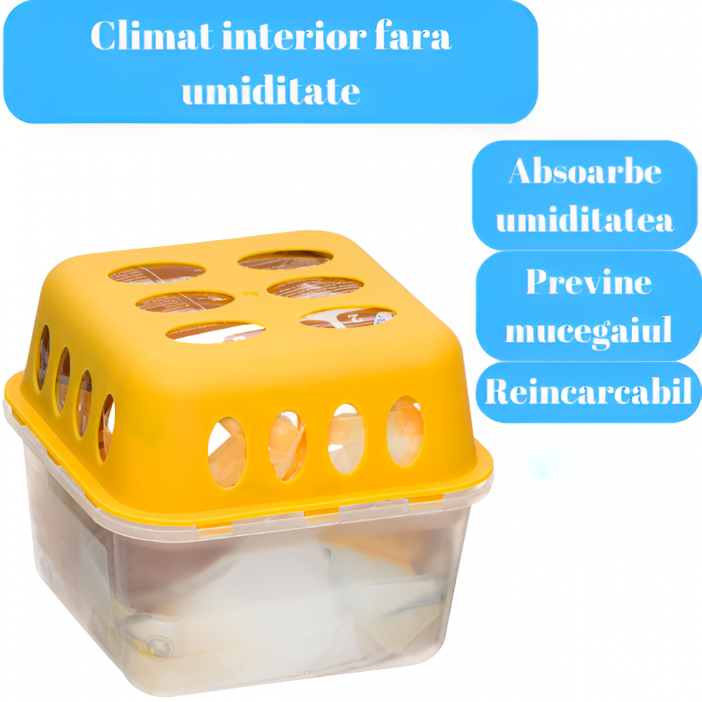 Dezumidificator Pasiv HASEPE, 2 Rezerve Incluse, 400 g, Parfum Vanilie, Fara Energie, Pentru Spatii Pana la 35 m², Bai, Dulapuri, Rulote si Autorulote [3]