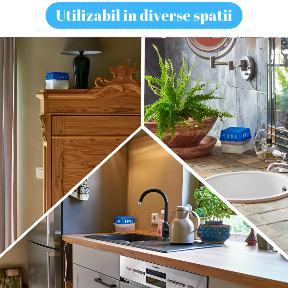 Dezumidificator Pasiv HASEPE, 2 Rezerve Incluse, 400 g, Parfum Vanilie, Fara Energie, Pentru Spatii Pana la 35 m², Bai, Dulapuri, Rulote si Autorulote [5]
