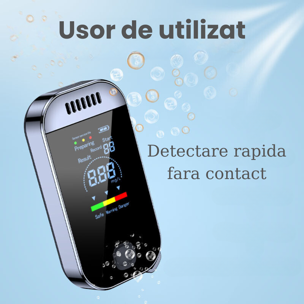 Etilotest Digital HASEPE Non-Contact, Afisaj Color LCD, Memorie 50 Teste, Calibrare Automata, Recunoastere Suflat Fals, Incarcare USB-C, Portabil [2]