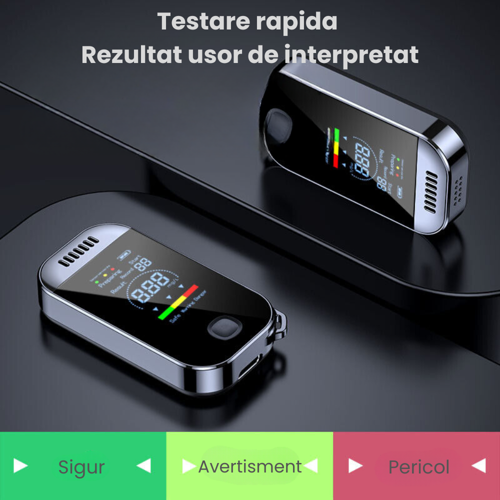 Etilotest Digital HASEPE Non-Contact, Afisaj Color LCD, Memorie 50 Teste, Calibrare Automata, Recunoastere Suflat Fals, Incarcare USB-C, Portabil [9]