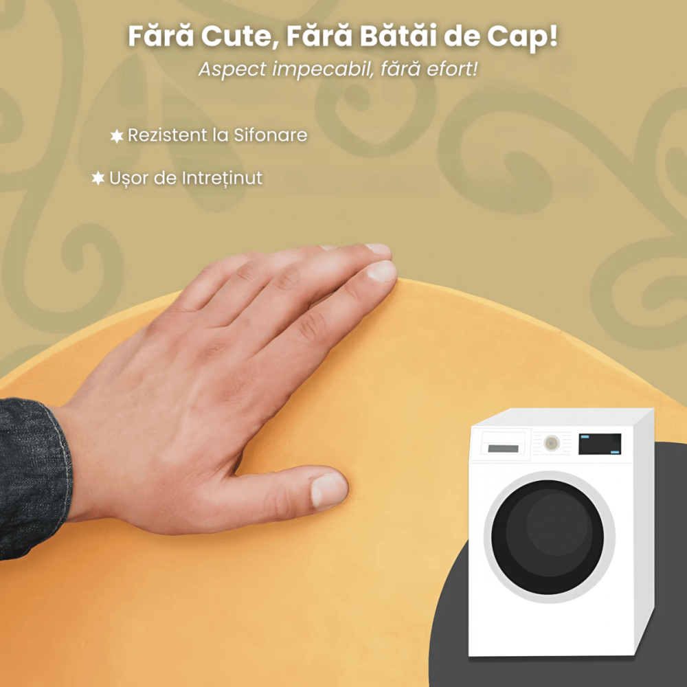 Husa Masa Evenimente HASEPE, Husa Elastica, Fata de Masa Elastica Pentru Masa Cocktail, D 75-85 cm, H 110-120 cm, Crem [4]