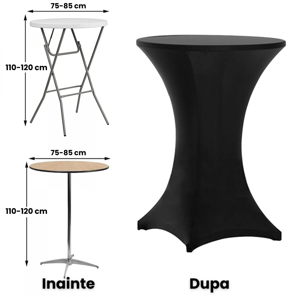 Husa Masa Cocktail Elastica HASEPE – Eleganta si Protectie pentru Evenimente Reusite!  Transforma orice eveniment cu husa elastica pentru masa cocktail HASEPE, creata special pentru a adauga un aspect [4]