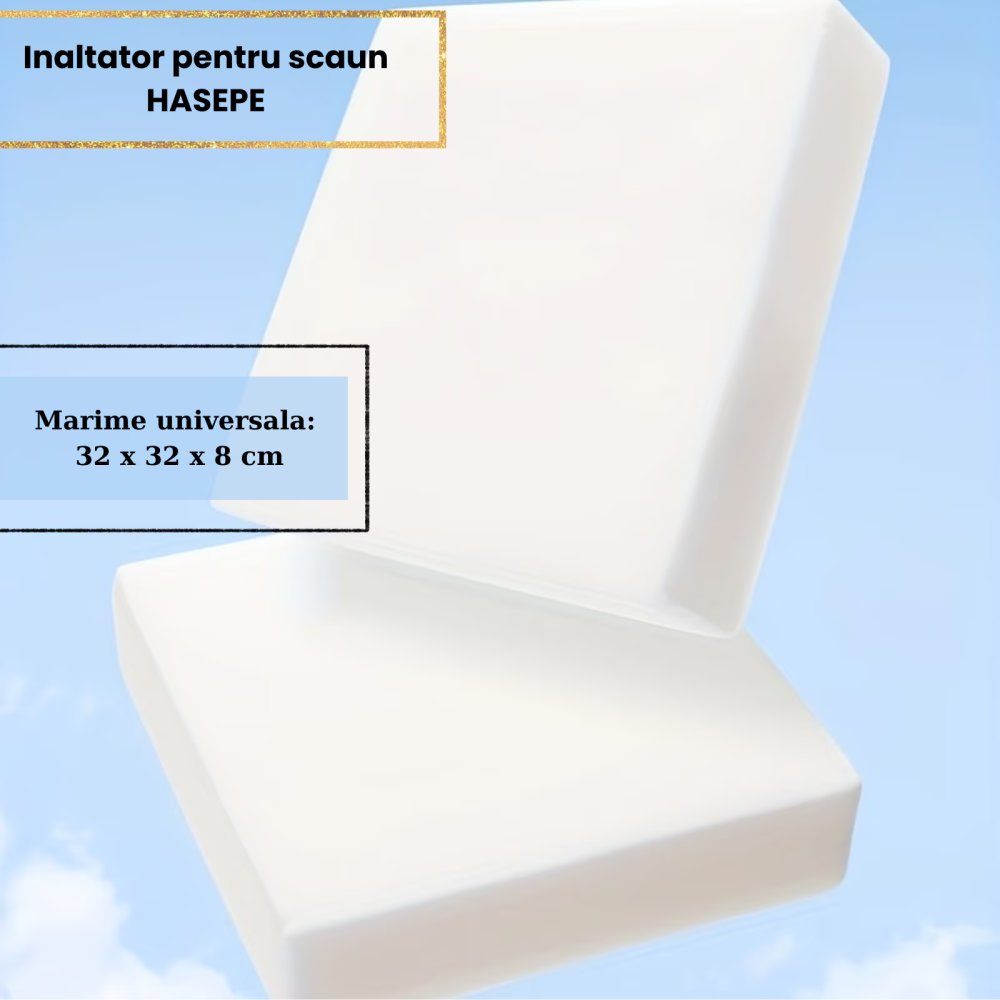 Inaltator pentru scaun copii HASEPE, perna confortabila, Inaltator pentru masa, curele reglabile, husa detasabila, 32x32x8 cm, Gri/alb [11]