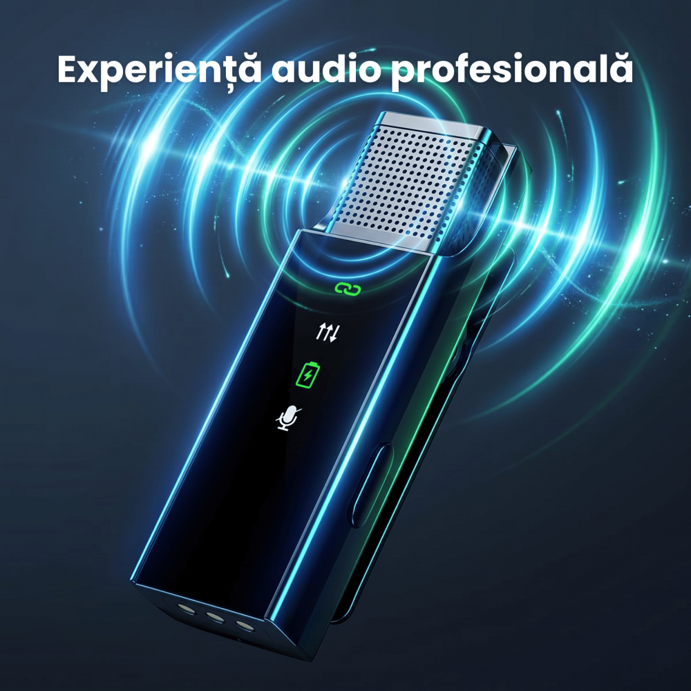 Set 2 Microfoane Lavaliera HASEPE® Wireless Cu Noise Cancellation, Microfon Lavaliera Pentru iPhone Plug And Play, Microfon Wireless Cu Afisaj LED, Microfon Lavaliera Pentru Live Streaming, Video, Pod [7]