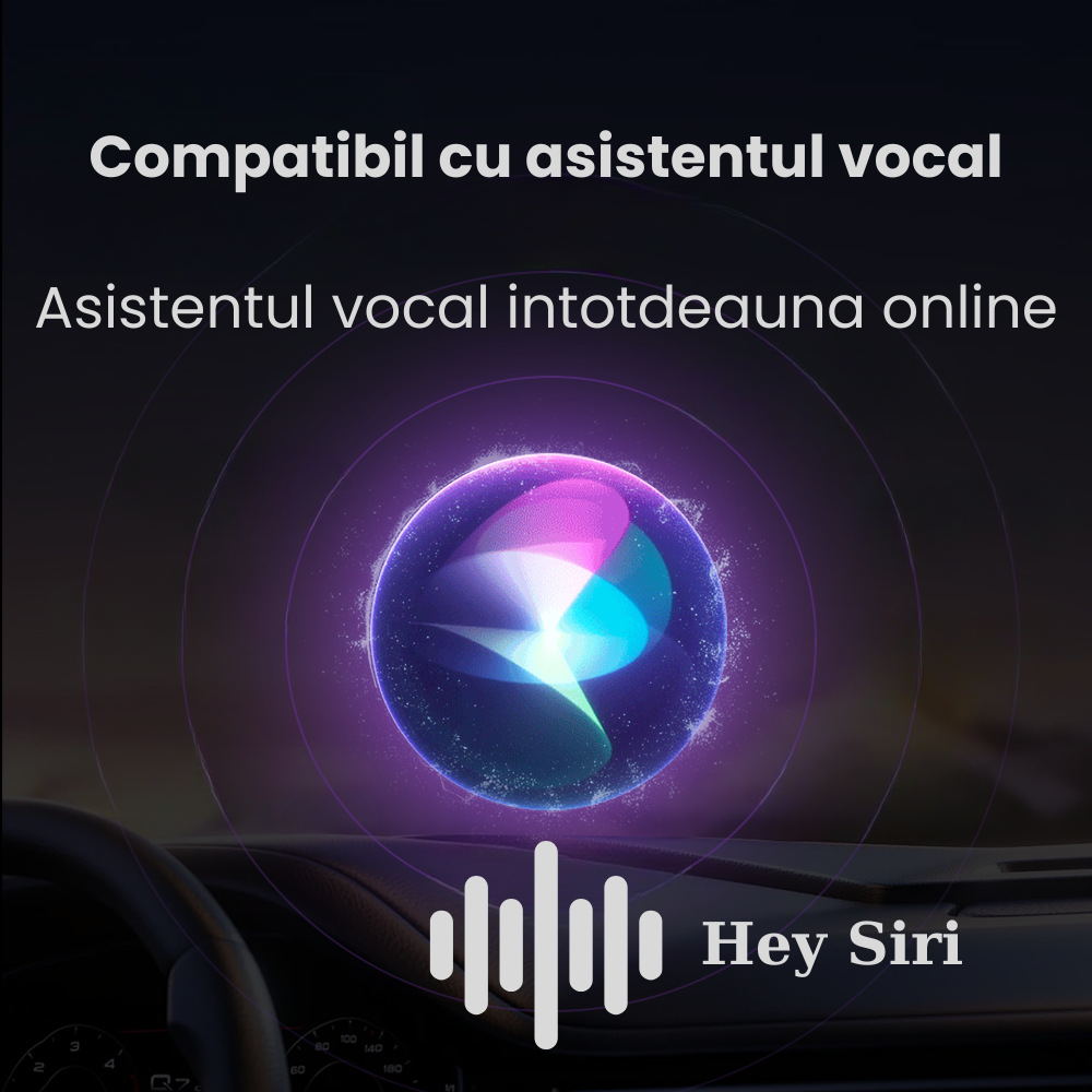 Modulator CarPlay Wireless si Android Auto Wireless HASEPE, Adaptor Auto 2 in 1, USB-C si USB normal, Plug & Play, Reconectare Automata, Compatibil iPhone si Android, Consum Redus, Gri [4]