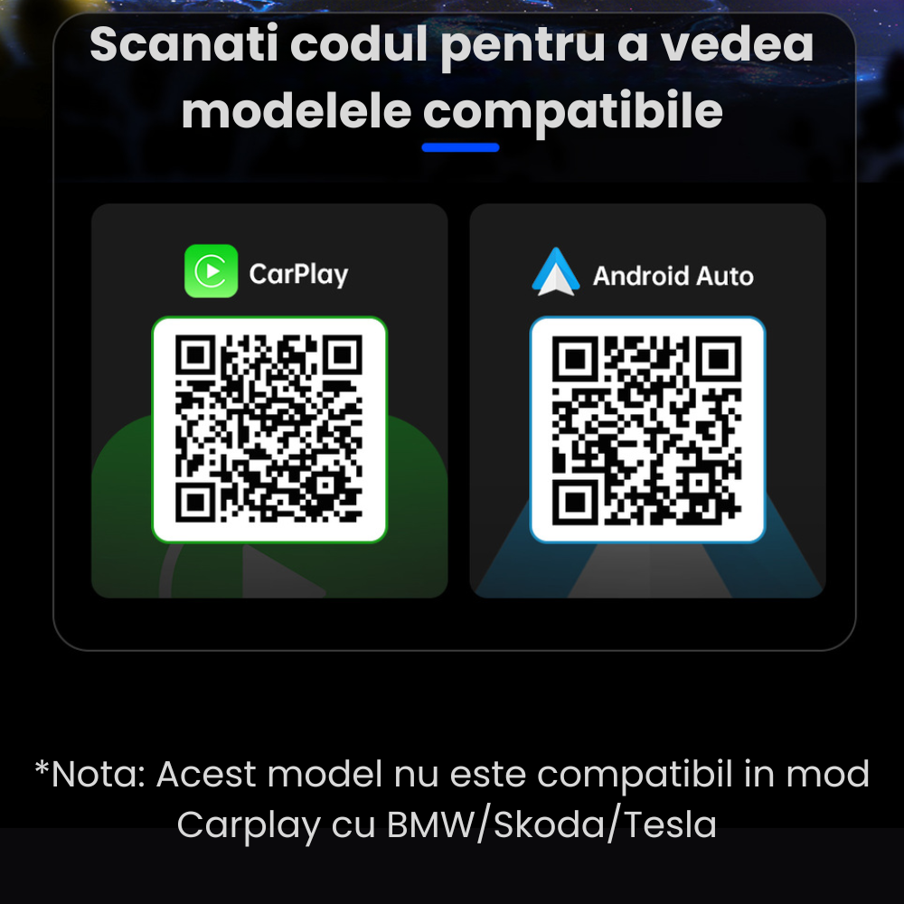 Modulator CarPlay Wireless si Android Auto Wireless HASEPE, Adaptor Auto 2 in 1, USB-C si USB normal, Plug & Play, Reconectare Automata, Compatibil iPhone si Android, Consum Redus, Gri [6]