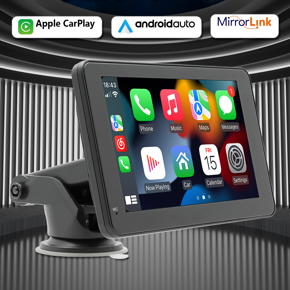 Navigatie Auto HASEPE cu Display 7 inch, CarPlay Wireless, Android Auto Wireless, Bluetooth, MirrorLink, Tableta Masina Touchscreen, Compatibil Universal, Negru [2]
