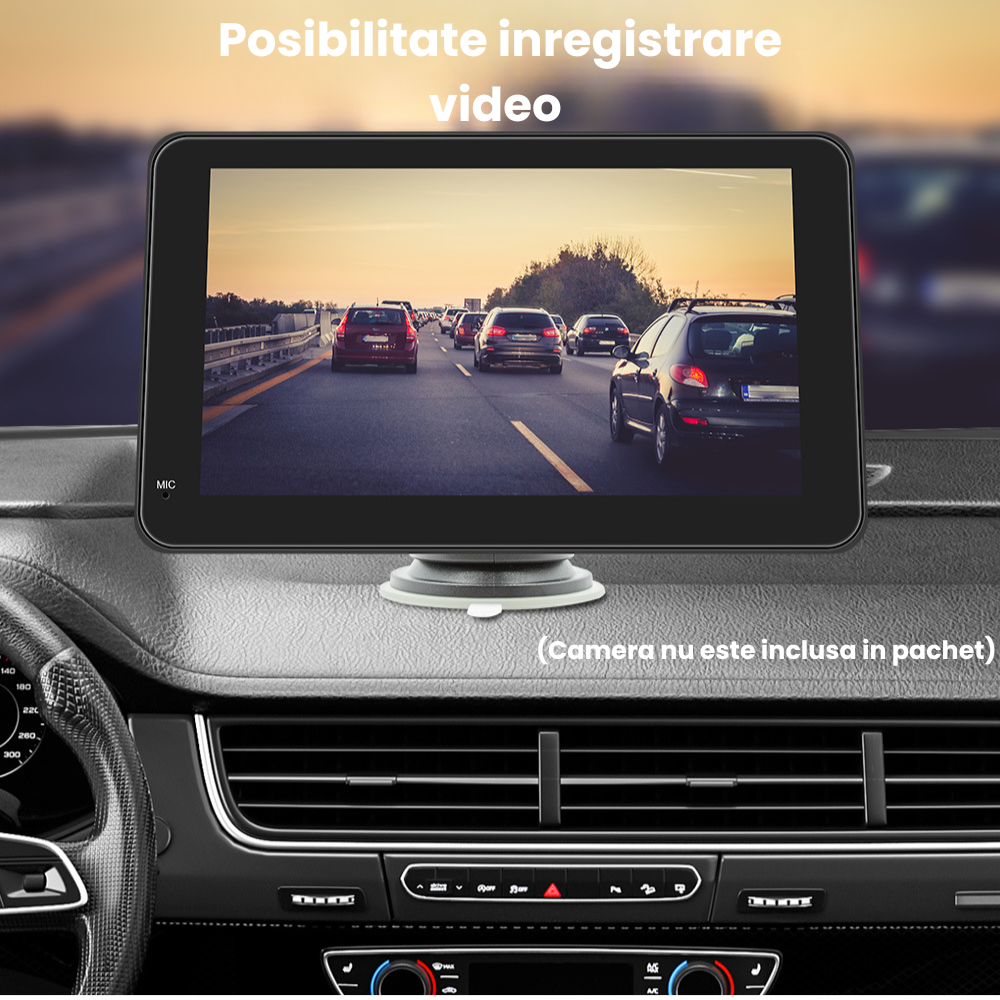 Navigatie Auto HASEPE cu Display 7 inch, CarPlay Wireless, Android Auto Wireless, Bluetooth, MirrorLink, Tableta Masina Touchscreen, Compatibil Universal, Negru [8]