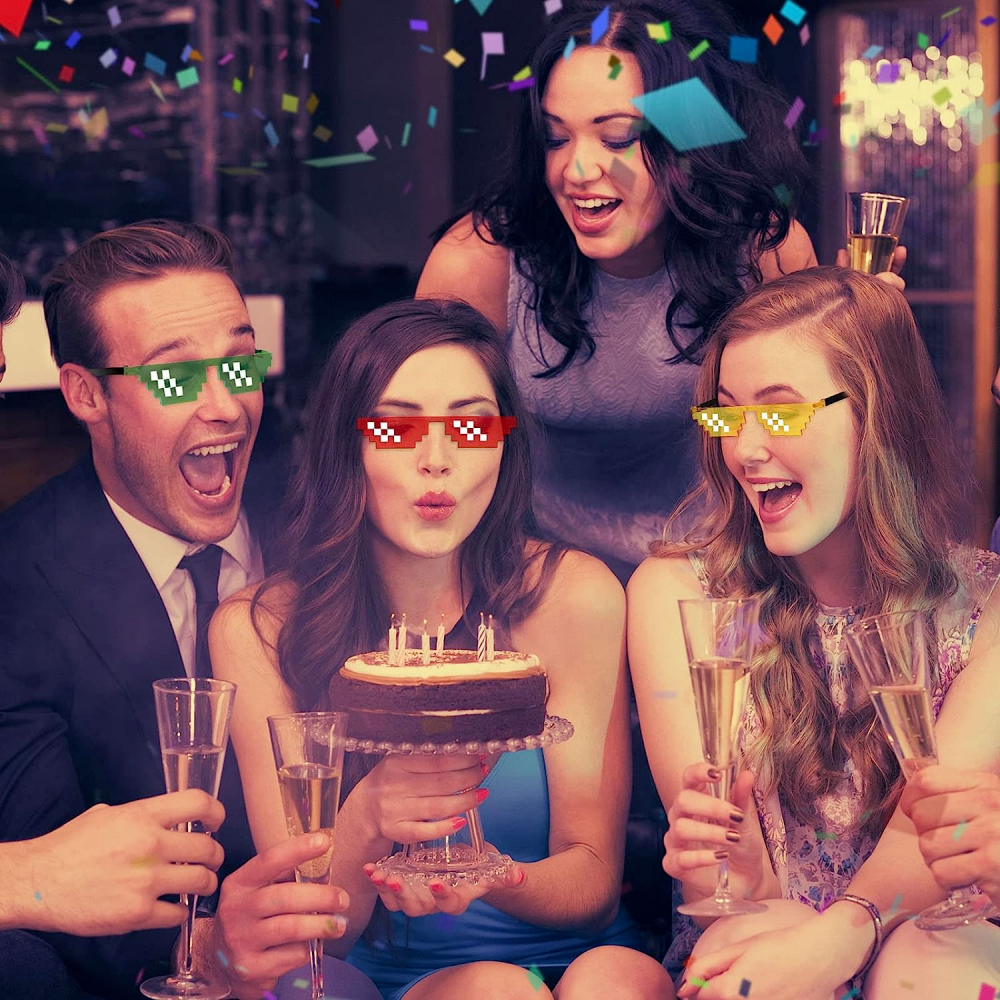 Ochelari petrecere Thug Life Deal With It, Albastru [4]