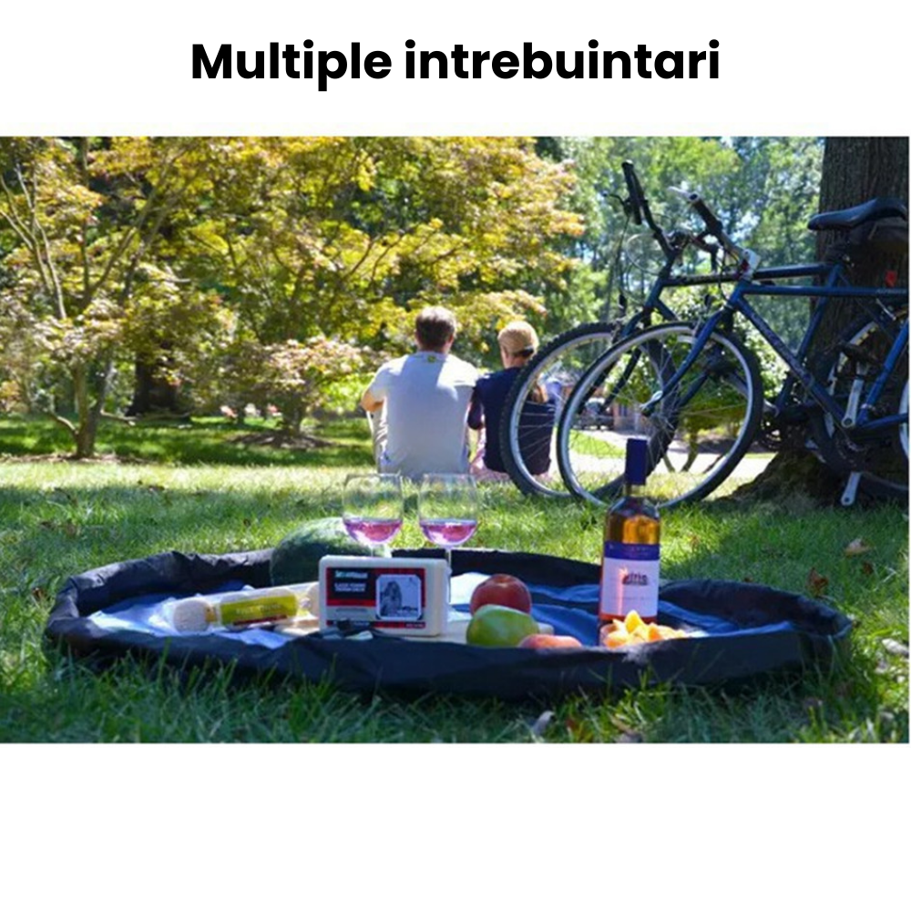 Organizator jucarii HASEPE, snur retractabil pentru inchidere, diametru 150 cm, albastru [6]