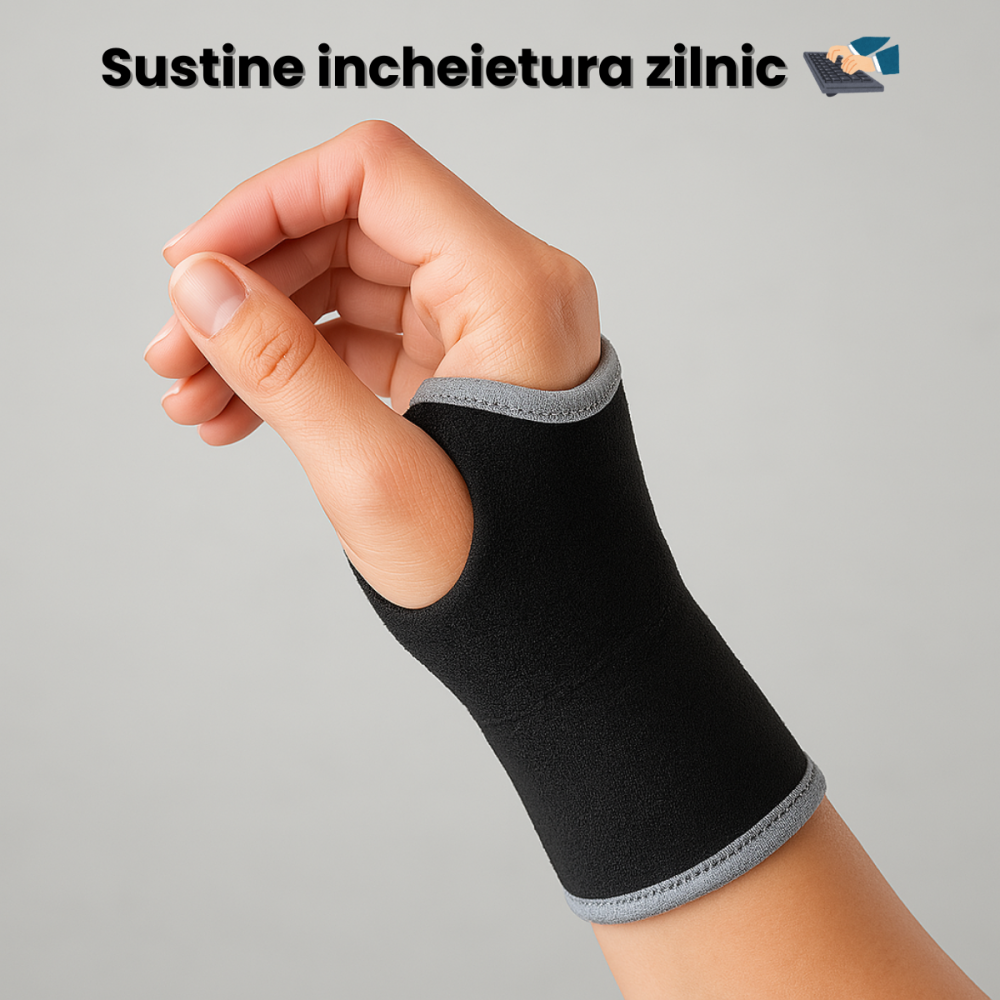 Orteza Elastica pentru Incheietura Mainii HASEPE, One Size, Universala, Se Potriveste pe Ambele Maini, Confortabila pentru Uz Zilnic, Suport Antrenamente, Amelioreaza Durerea [4]