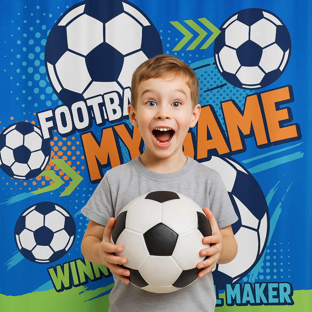 Perdea de dus HASEPE 180x180 cm Fotbal, PEVA Impermeabil, Ecologic si Usor de Curatat, 12 Inele pentru Prindere, Design Sportiv Football My Game, Protectie Eficienta impotriva Stropilor [2]