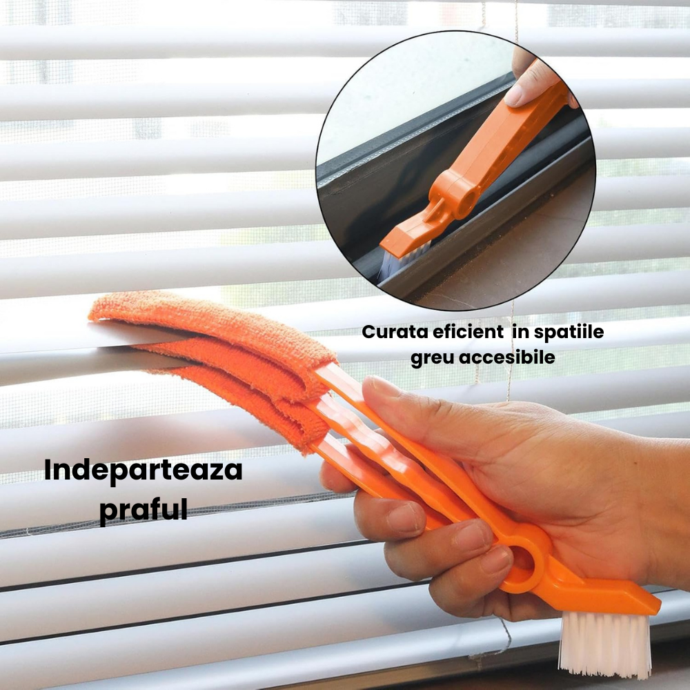 Perie de Curatare 2 in 1 HASEPE, Husa Detasabila, pentru Spatii Inguste, Aer Conditionat , Grile de Ventilatie Masina,  Jaluzele [2]