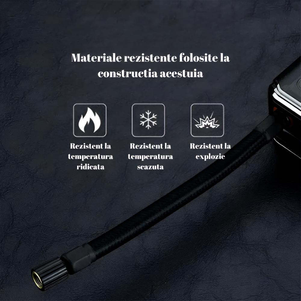 Pompa aer auto electrica HASEPE, afisaj digital LCD, Lanterna LED, Portabila, Reincarcare USB C, baterie 4000 mAh, Manometru digital, 10,3 bar, Negru [9]