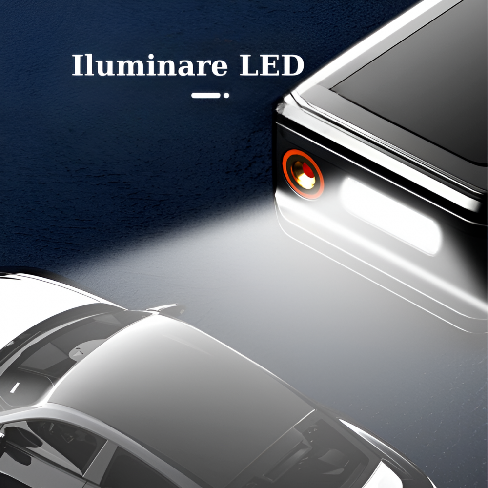 Pompa aer auto electrica HASEPE, afisaj digital LCD, Lanterna LED, Portabila, Reincarcare USB C, baterie 4000 mAh, Manometru digital, 10,3 bar, Negru [3]