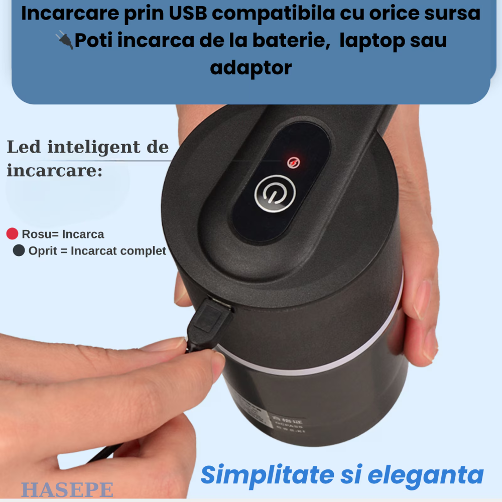 Pompa electrica apa pentru bidon HASEPE, Dozator electric apa si Aparat portabil, Incarcare USB, Baterie 1200 mAh, Lumina LED, Umplere rapida, Compatibil cu bidoane 5L/10L/15L, Silicon PP Rezistent, D [6]