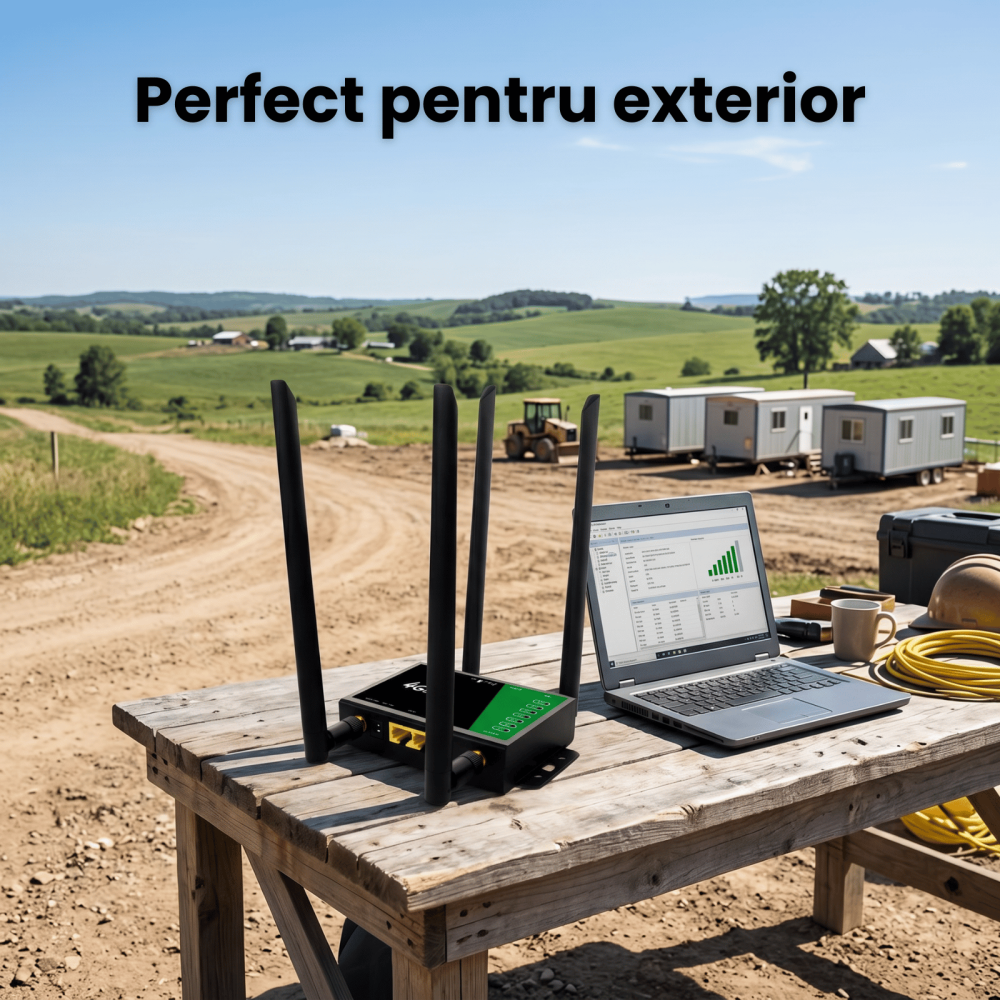 Router Wireless 4G LTE HASEPE® Exterior CPE 300Mbps, Router Wireless Cu Slot SIM, Router Wireless Cu 2 Porturi LAN, Antene Duale, Plug And Play,, Router Wireless Pentru Casa Birou Exterior [5]
