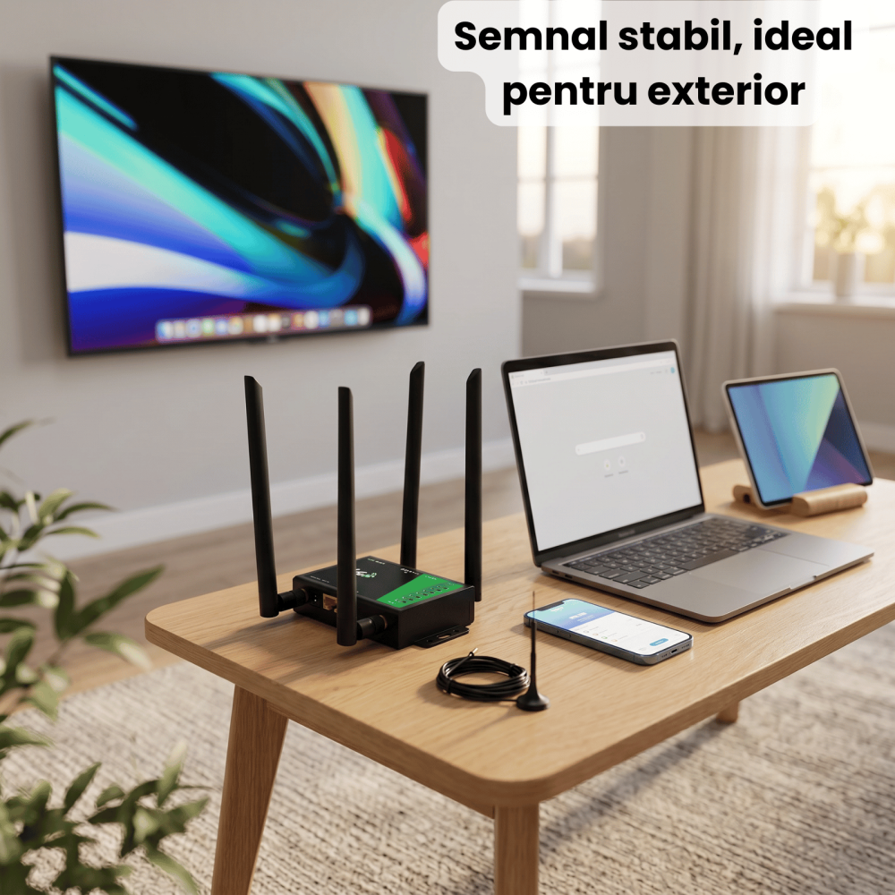 Router Wireless 4G LTE HASEPE® Exterior CPE 300Mbps, Router Wireless Cu Slot SIM, Router Wireless Cu 2 Porturi LAN, Antene Duale, Plug And Play,, Router Wireless Pentru Casa Birou Exterior [8]