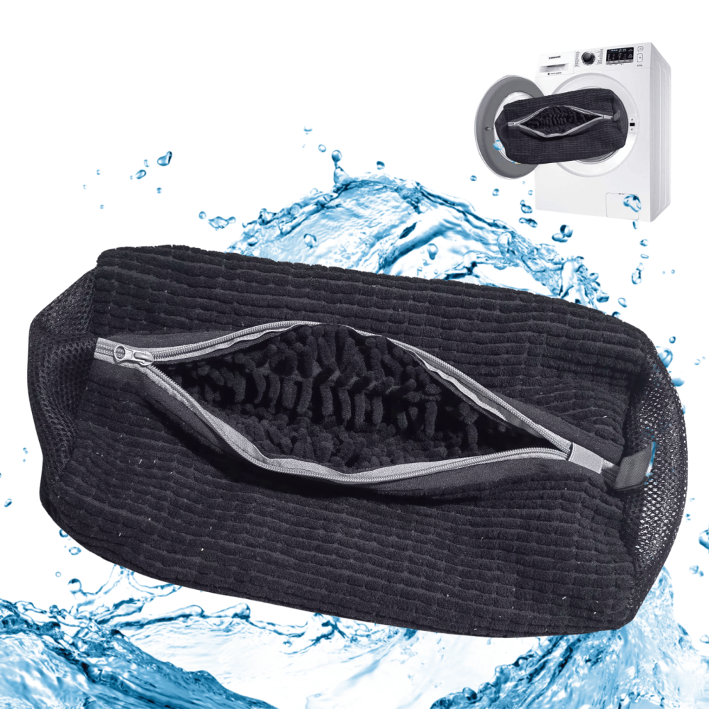 Sac Spalat Incaltaminte HASEPE pentru Masina de Spalat, Protectie Pantofi, Fibra Moale, Material Rezistent, Fermoar Premium, 39x19 cm, Gri [1]