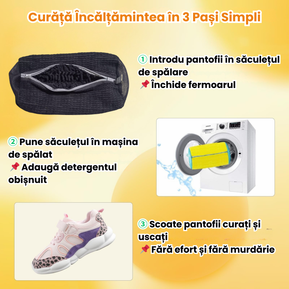 Sac Spalat Incaltaminte HASEPE pentru Masina de Spalat, Protectie Pantofi, Fibra Moale, Material Rezistent, Fermoar Premium, 39x19 cm, Gri [4]