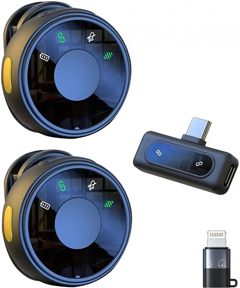 Set 2 Microfoane Lavaliera Wireless HASEPE, Reducere Zgomot, Transmisie 2.4G Stabilă, Receptor Type-C Plug & Play, Dual Microfon, Sunet Clar pentru Vlog, YouTube, Live, Podcast [1]