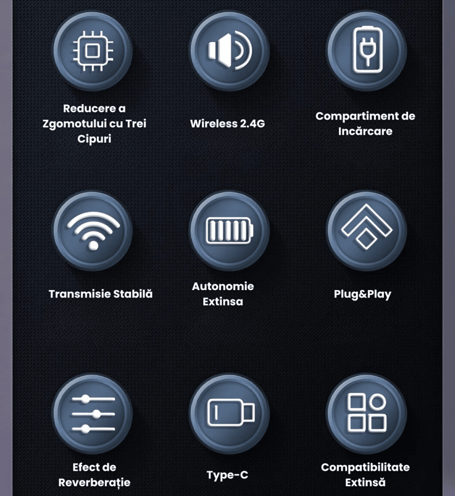 Set 2 Microfoane Lavaliera Wireless USB-C HASEPE, Anulare Zgomot, Compatibile Android, iPhone, Tableta, PC, Plug & Play, Autonomie 12H, Ideale pentru Vlog, TikTok, YouTube, Podcast [6]