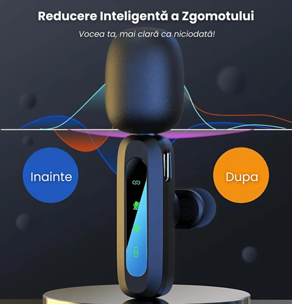 Set 2 Microfoane Lavaliera Wireless USB-C HASEPE, Anulare Zgomot, Compatibile Android, iPhone, Tableta, PC, Plug & Play, Autonomie 12H, Ideale pentru Vlog, TikTok, YouTube, Podcast [7]