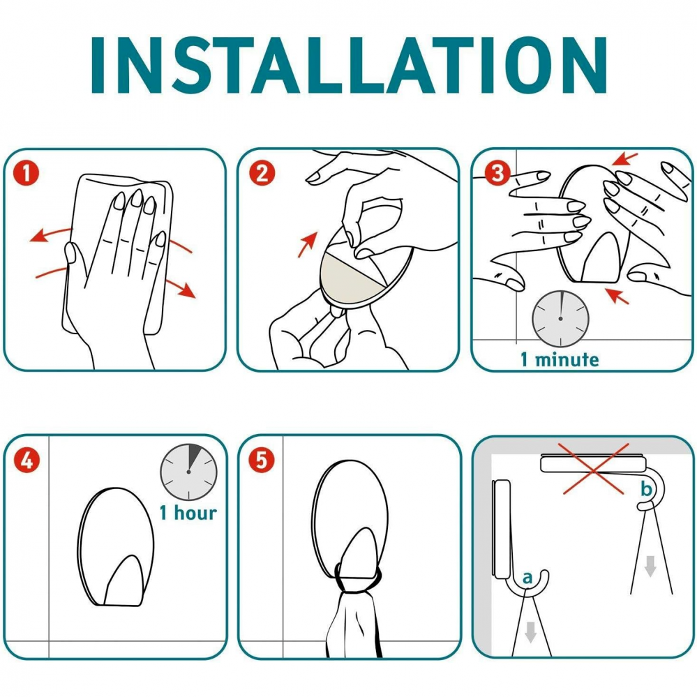 Set 4 cuiere de baie autoadezive, pentru organizare practica si moderna in baie, Inox [3]