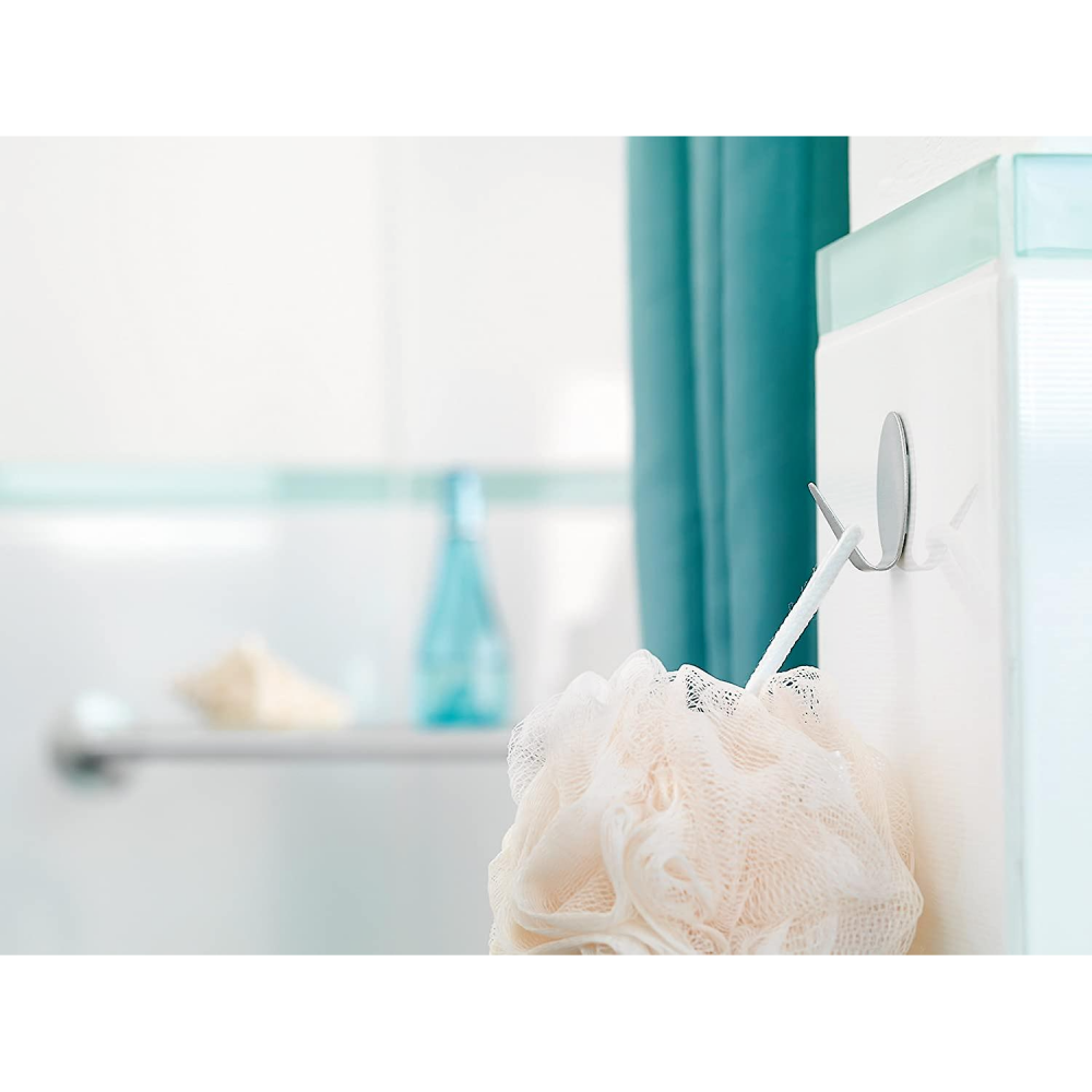 Set 4 cuiere de baie autoadezive, pentru organizare practica si moderna in baie, Inox [2]
